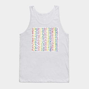 Rainbow Dots On White Tank Top